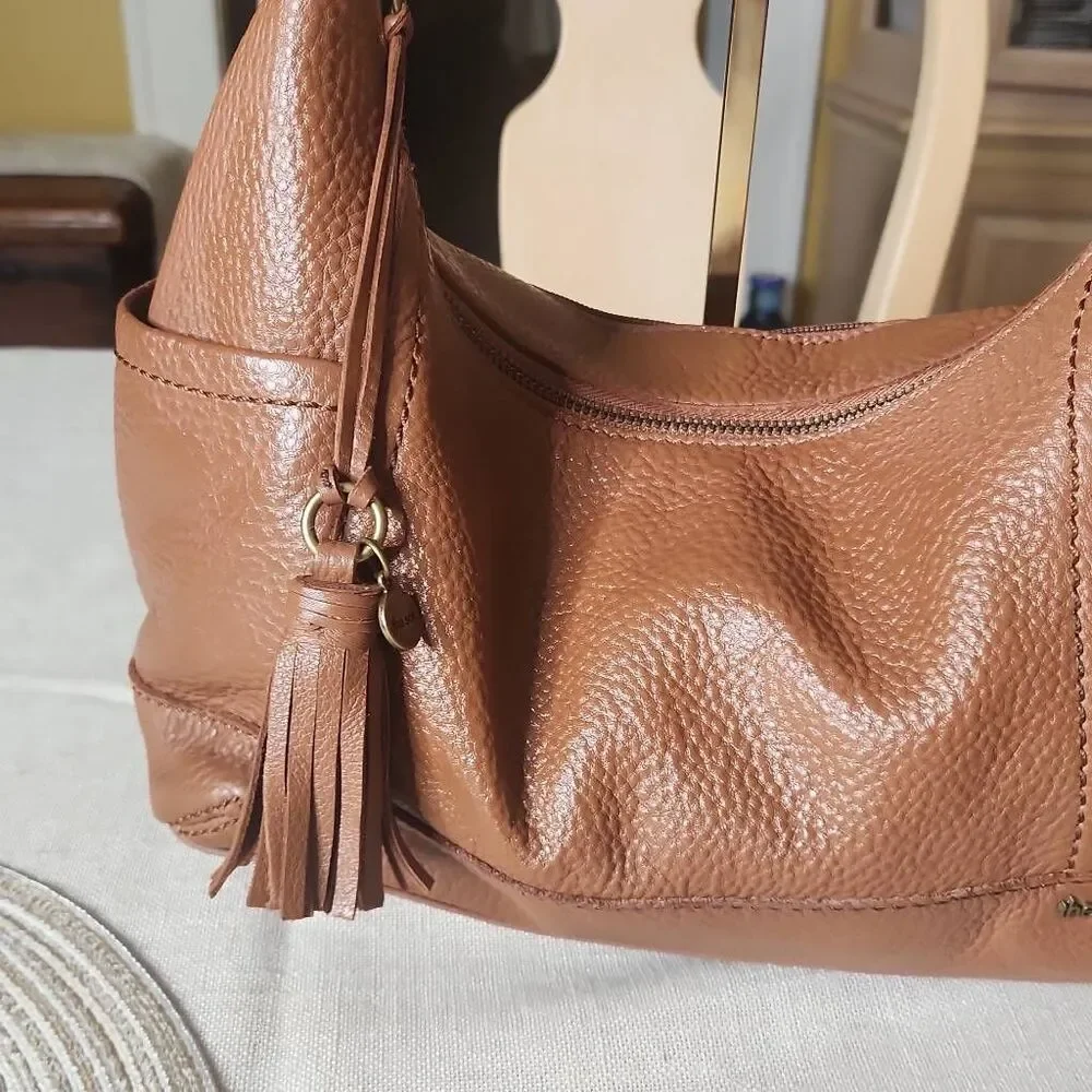 The Sak Kendra tan pebbled leather hobo bag
